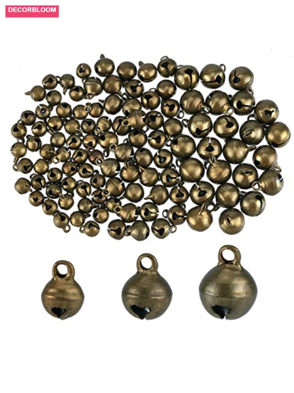 240Pcs Mini Jingle Bells 3 Sizes Brass Craft Bells for DIY Jewelry Christmas